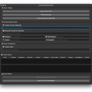 AI Audio Metadata Generator & Exporter