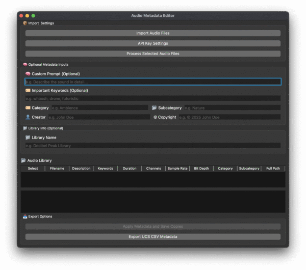 AI Audio Metadata Generator & Exporter