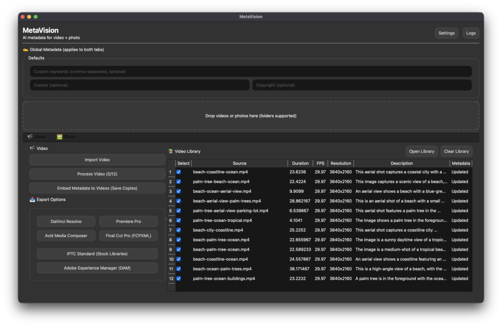 MetaVision – AI Video/Photo Metadata Generator