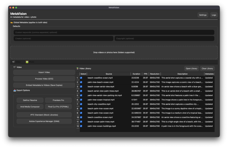 MetaVision - AI Video/Photo Metadata Generator